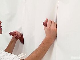 Improvised Glory-hole Threesome With A Submissive Twink